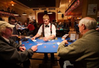 Men playing in casino
