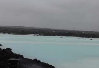 Frozen lake in iceland