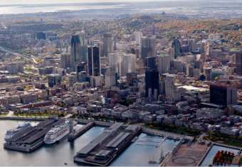 Aerial view Montreal city