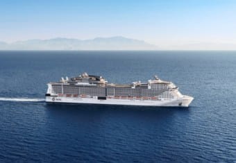 Cruise ship in the middle of ocean